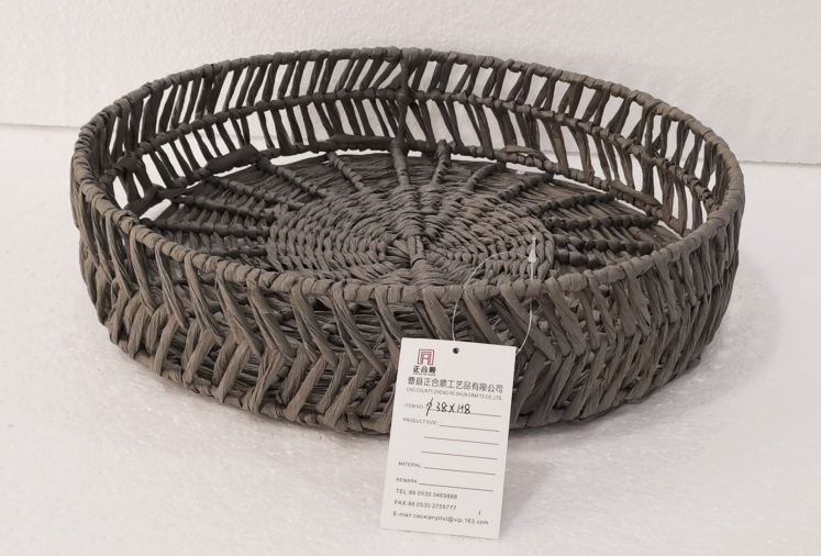 Zhengheshun paper rope woven fruit tray for dining room