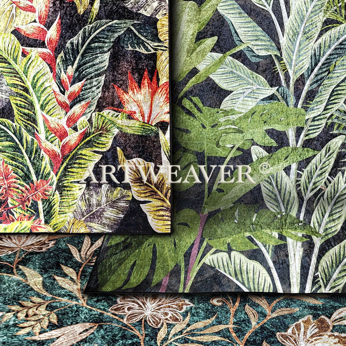 Forest Plants Printed Rug