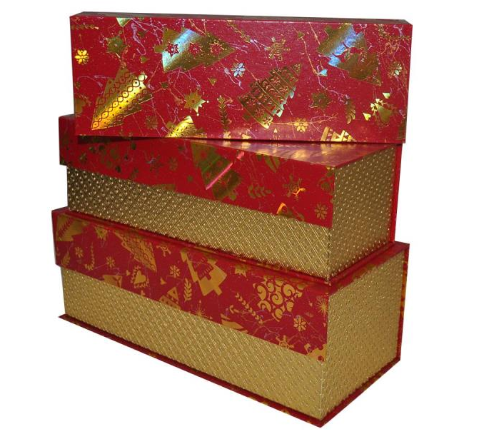 Christmas tree gift box with flip lid