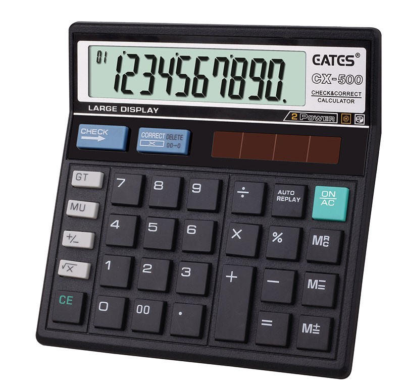 10 digits Classic Solar Check Correct Calculator With 00 button