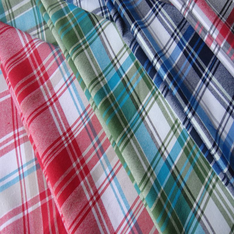 Yarn dyed checks with light brush