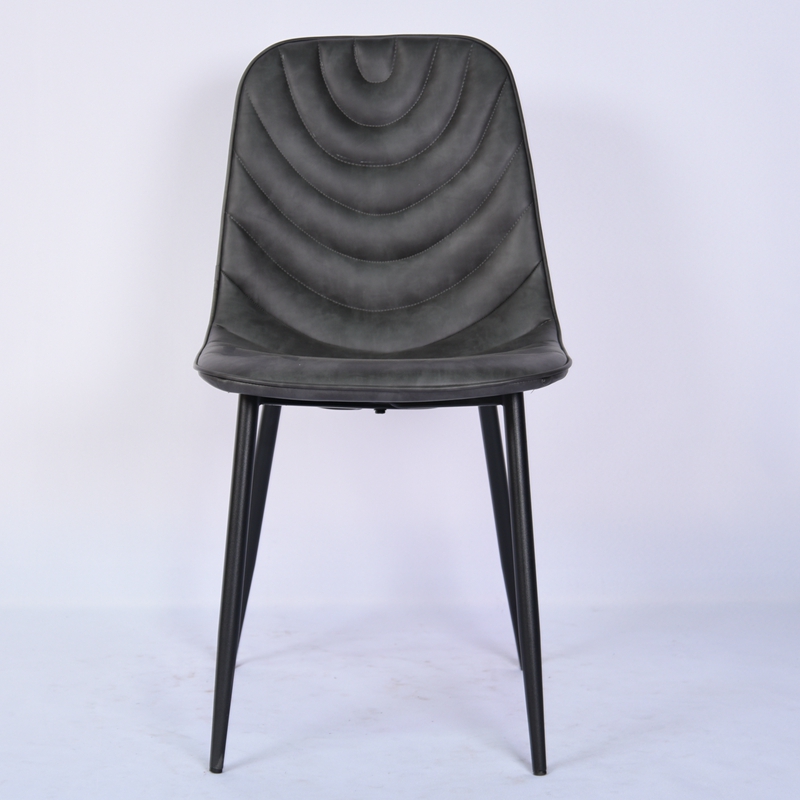 Modern outdoor metal leg pu leather dining chair on sale