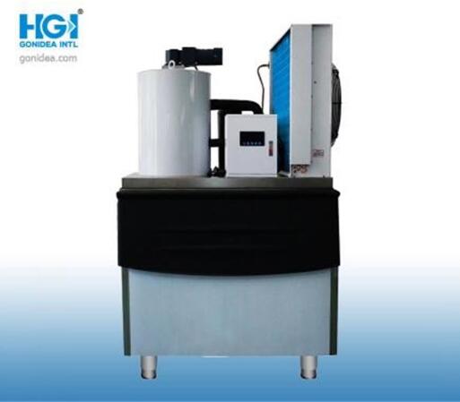 Hgi Commercial 220V 6200W Fan Cooling Flake Crushed Ice Maker Price Low for Seafood Kp-1t