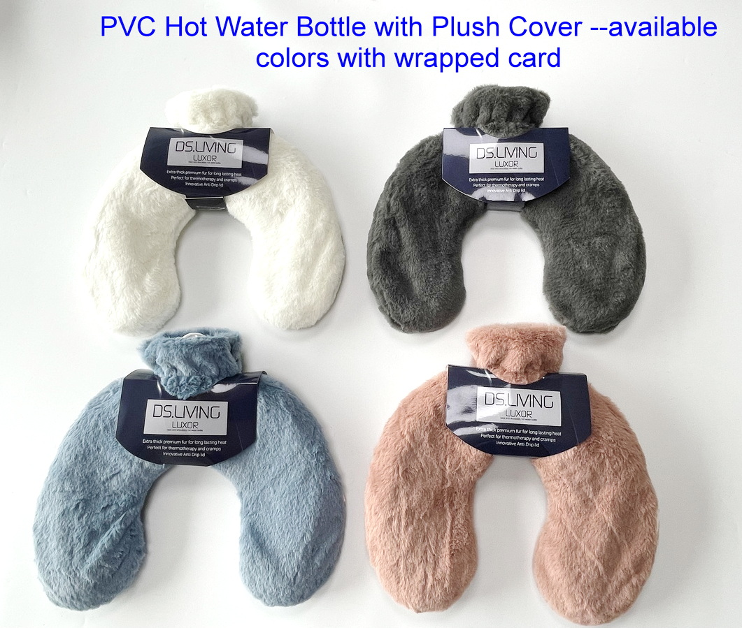 BS Standard U Shape PVC Hot Water Bottle With Plush Cover
