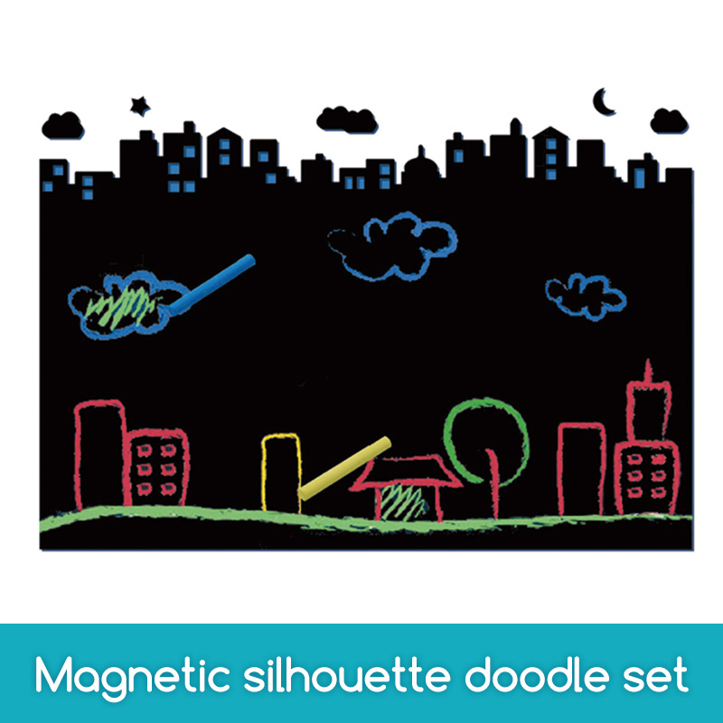 Magnetic Silhouette chalkboard (City)