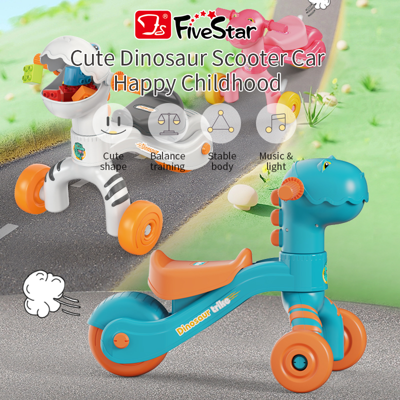 Cute dinosaur scooter car
