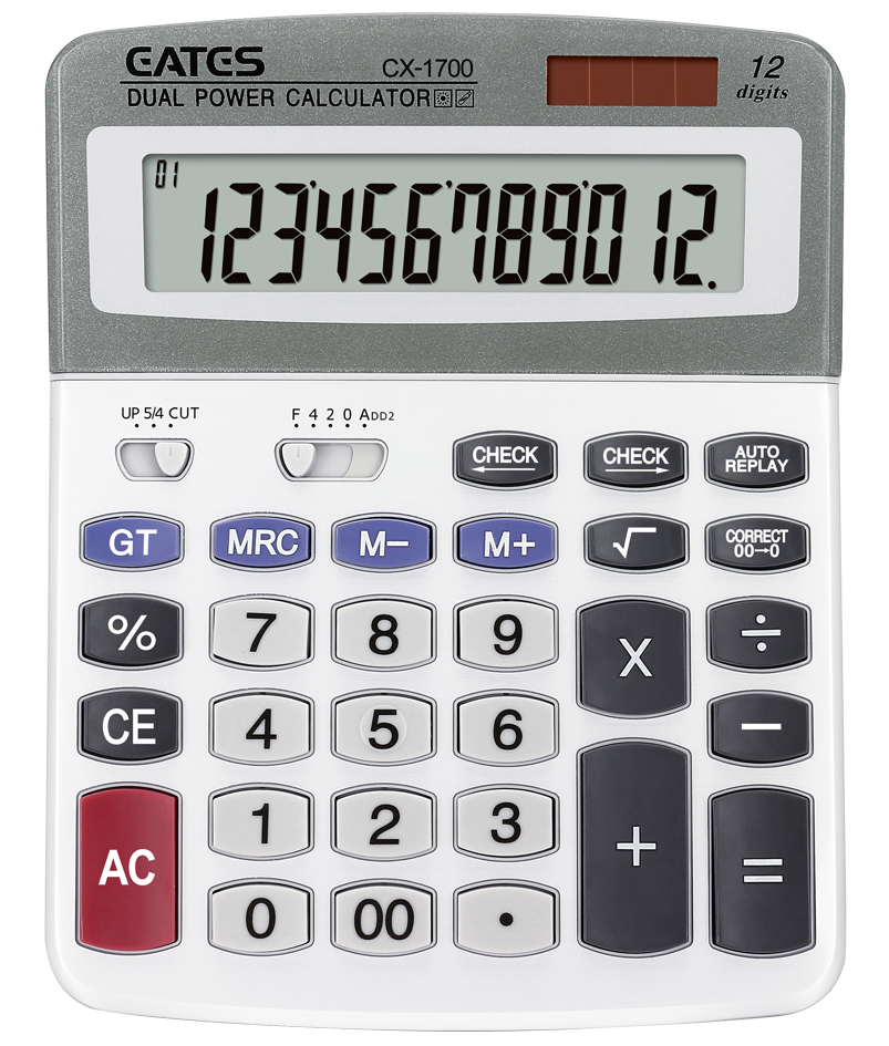 Solar big button 112 steps check & correct function 12 digit calculator with run off key CX-1700