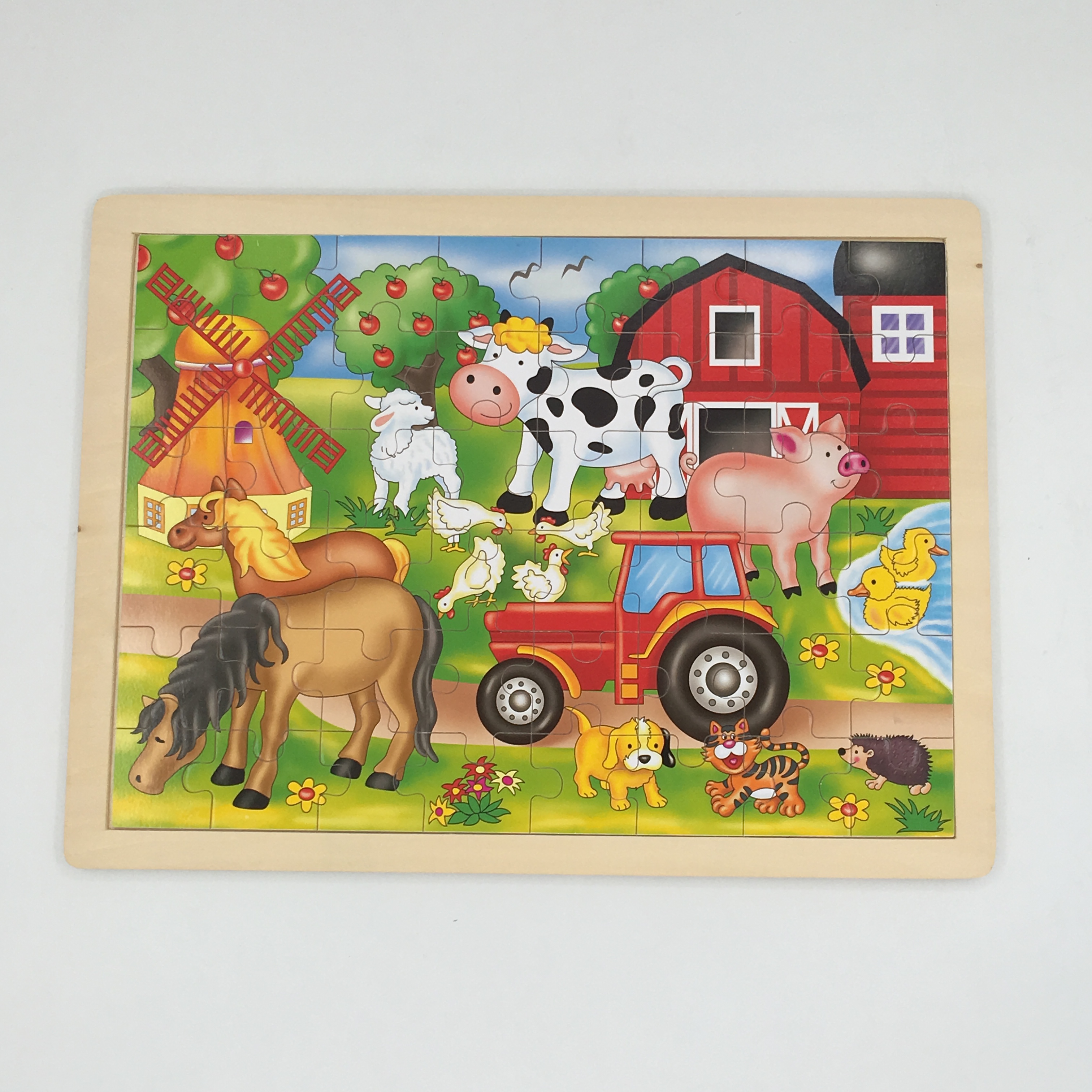 Customized Wooden Farm Animal 48pcs Puzzle For kids