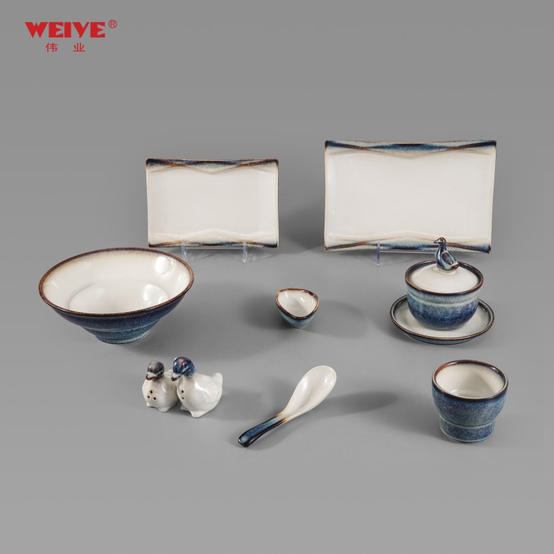 The "Paddling Duck in Spring-blue" series tableware—ASY161