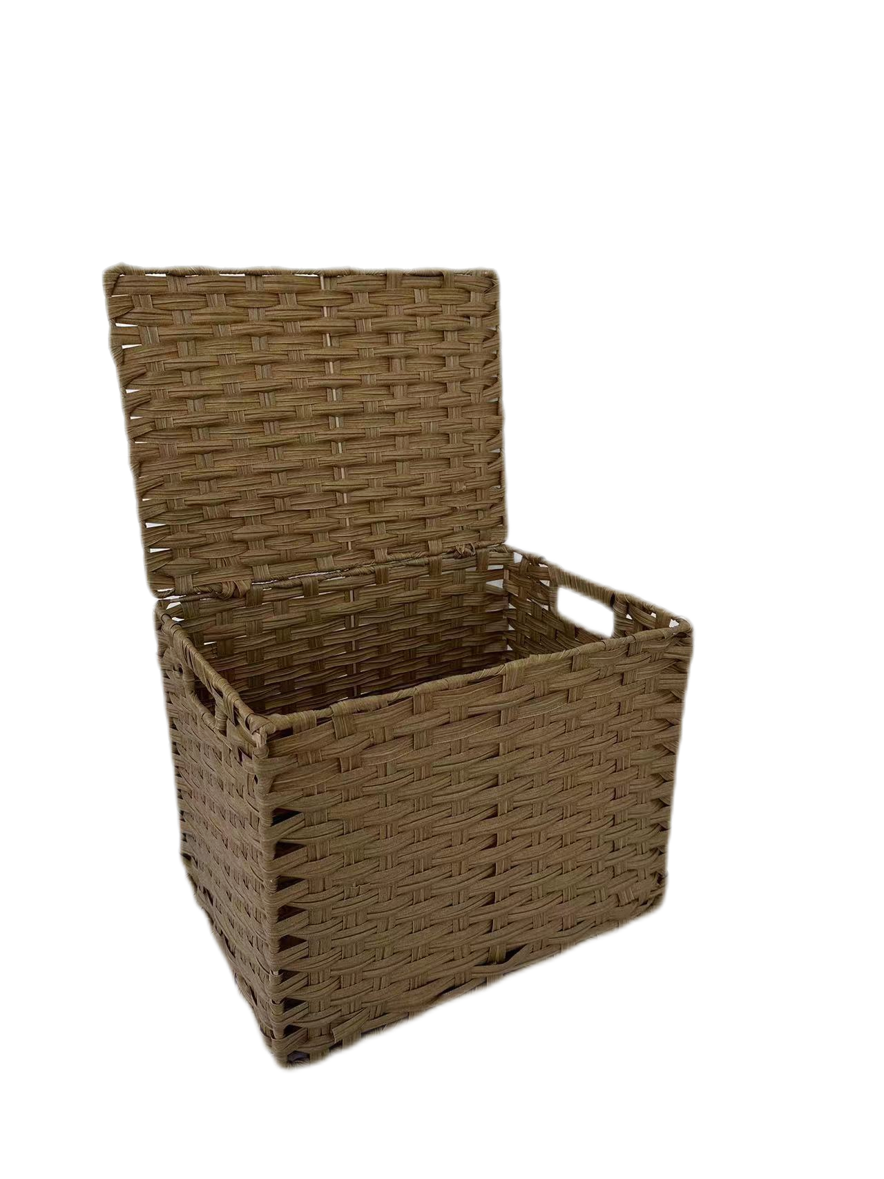 Folding storage basket with cover
