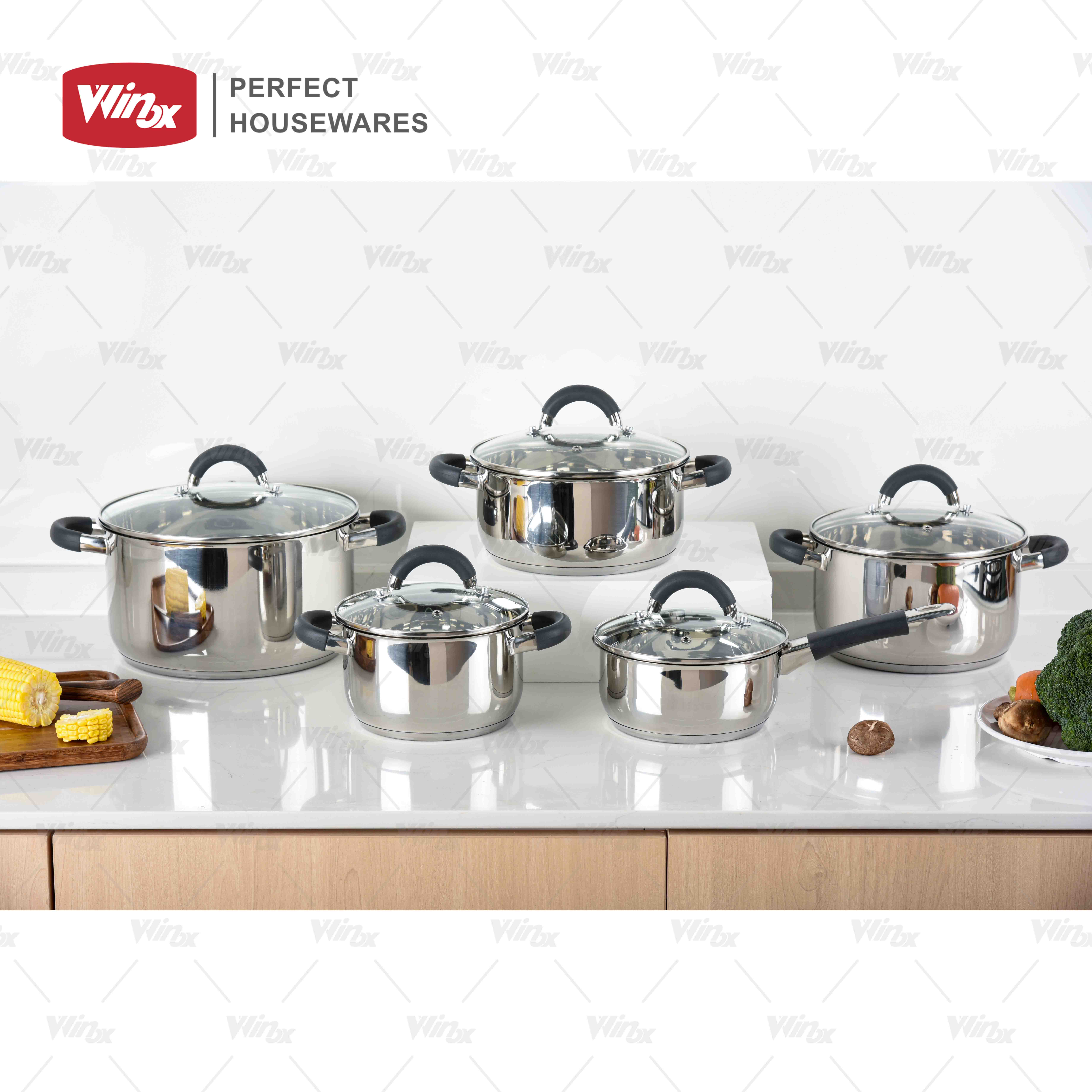 Phw 10pcs S/S Cookware Set