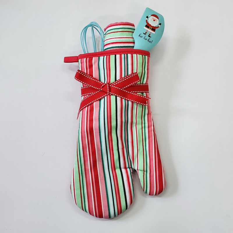 Christmas gift sets oven mitten with towel baking tool sets