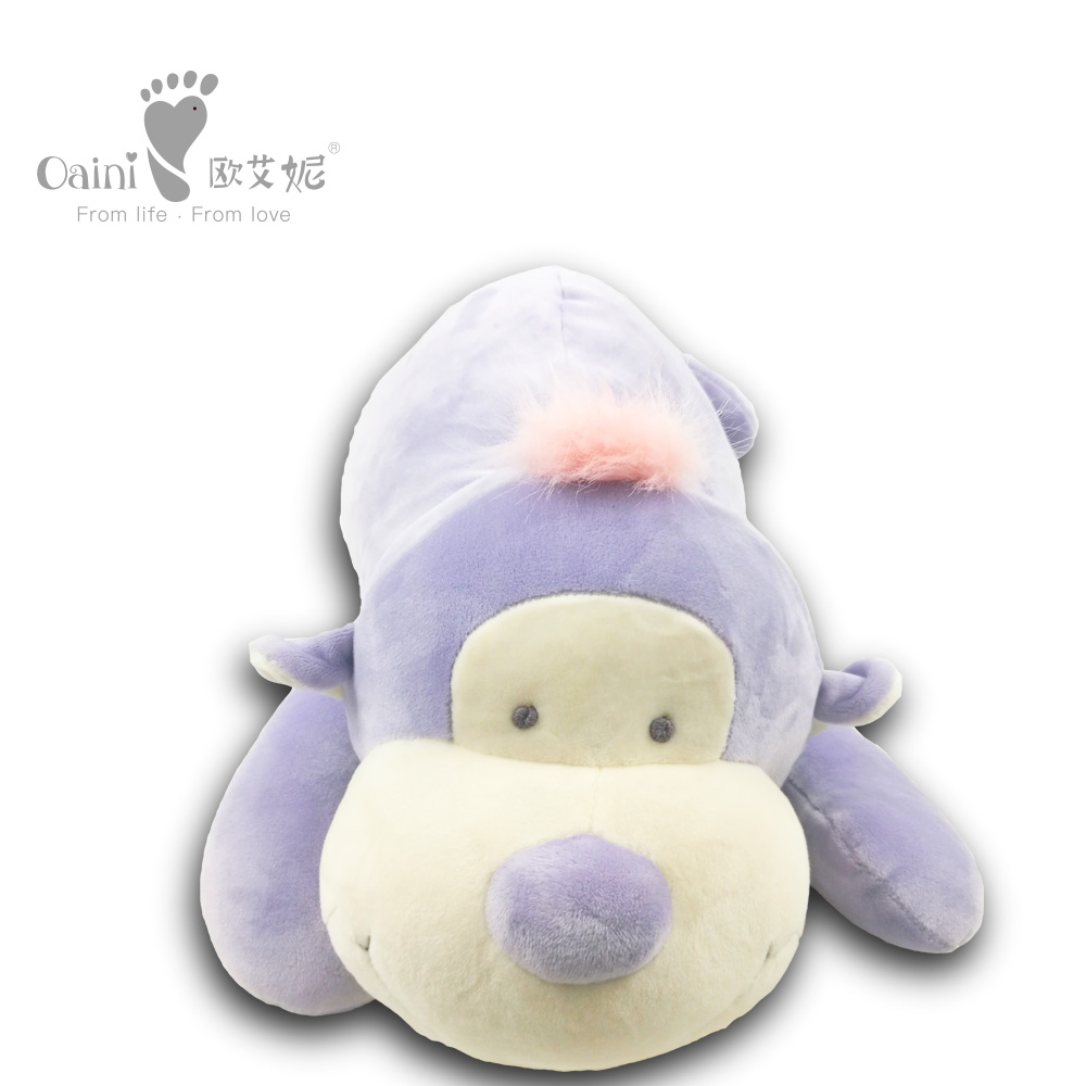 ODM OEM Azo Free Plush Lying Animal Pillow Manufacturer Custom Embroidery Logo Soft Toys Decorative