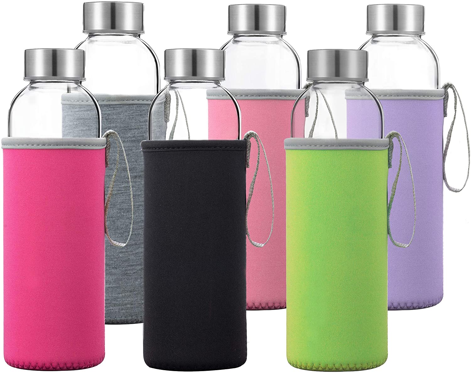 Glass bottle with cover