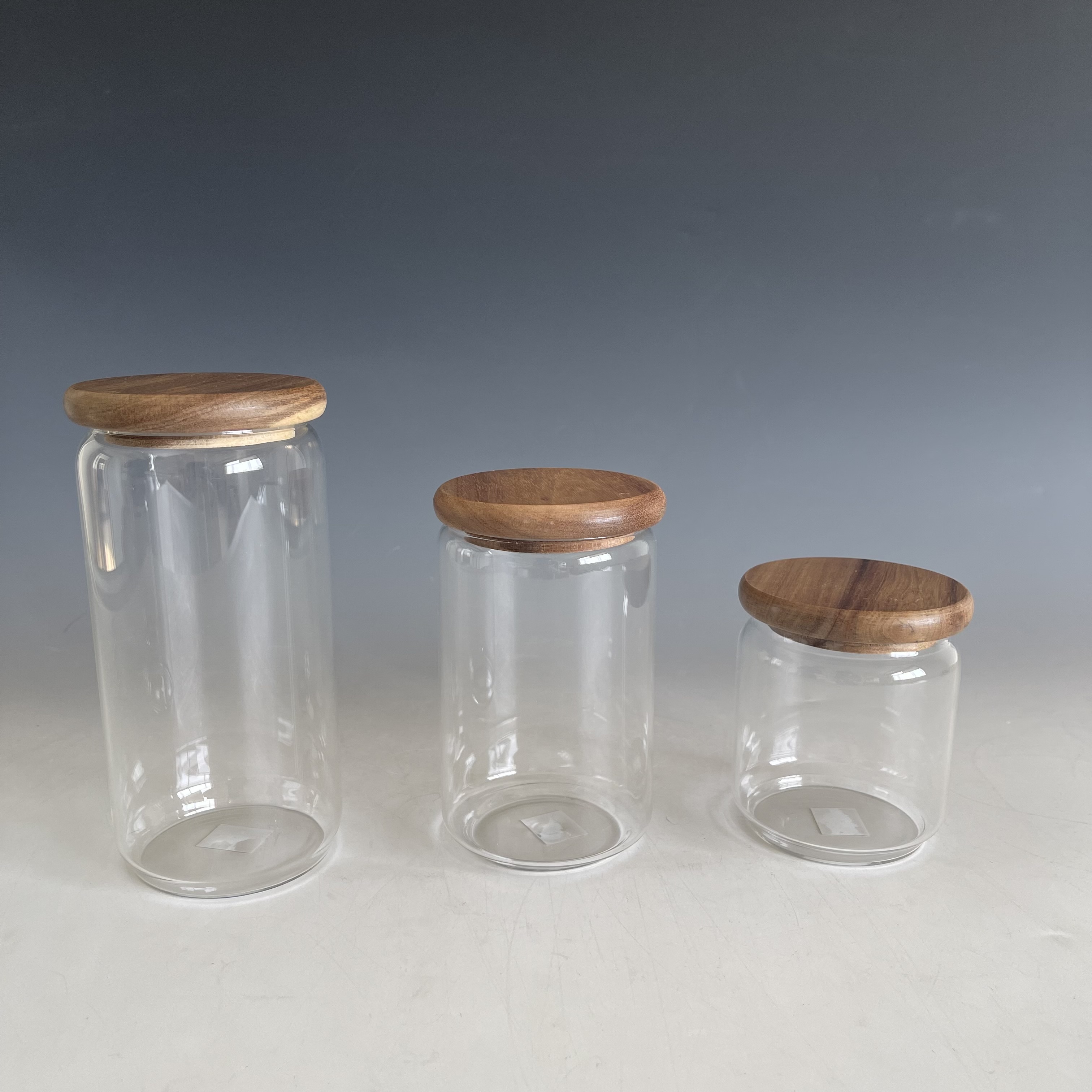 Glass Container with Acacia Lid