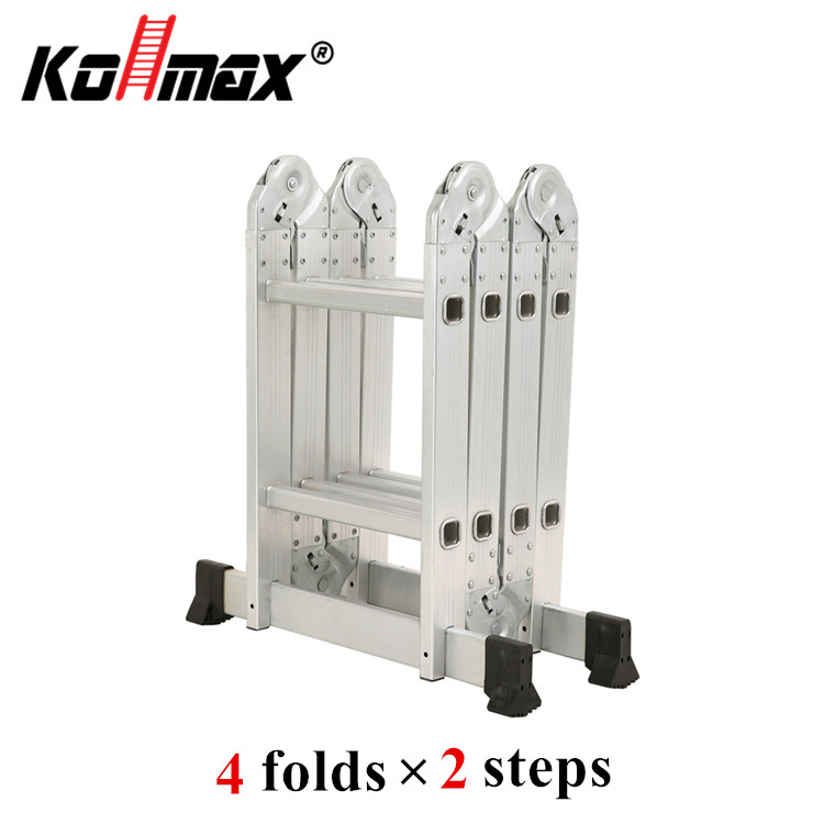 EN131 Platform Insulation 4*2 Articulated 2.4M Multipurpose Folding Aluminum Ladder