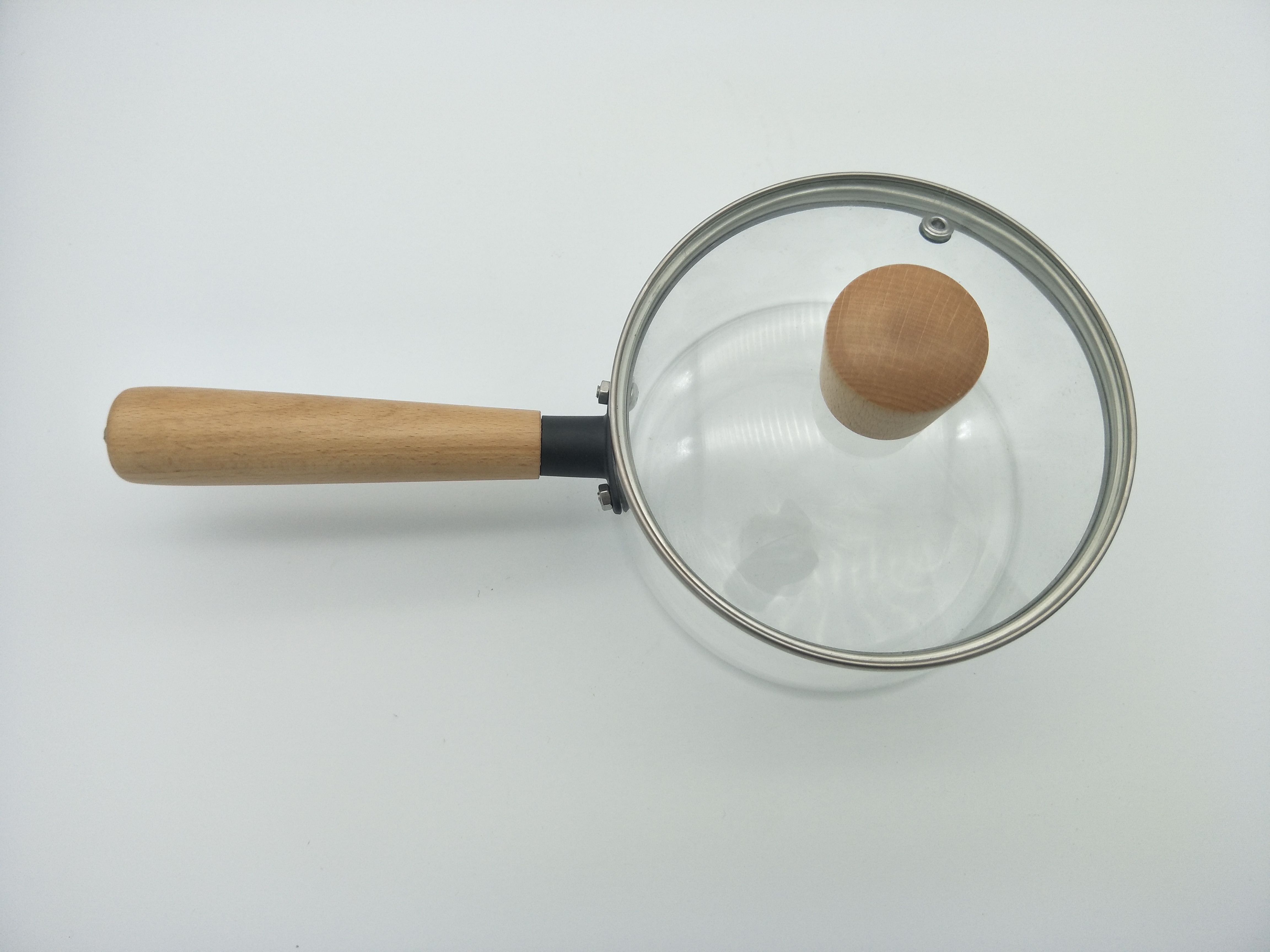Long handle Borosilicate Glass cooking pot