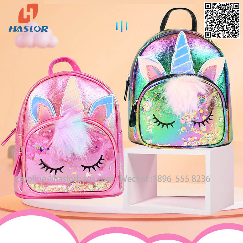 Children's bag cross-shoulder children's small backpack children's wholesale, unicorn hologrambag