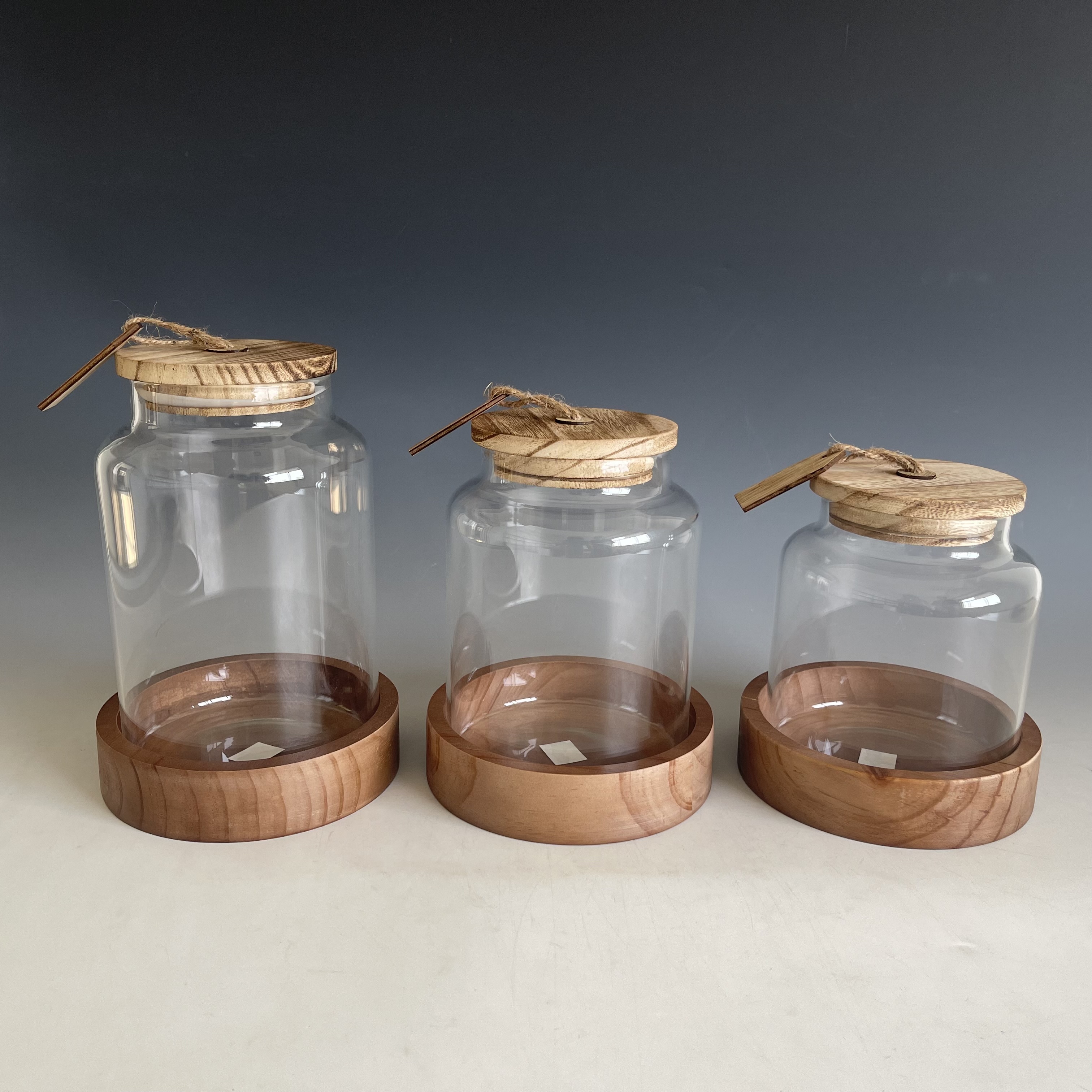 Glass Container with Wood Lid