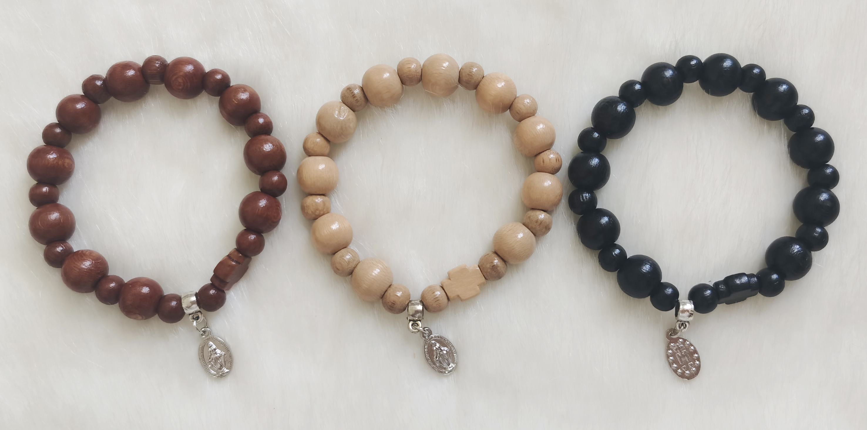 Factory Supplier Fashional Hot popular Latest Design High Quality Christian Religious Wood Bead Rosary Bracelet