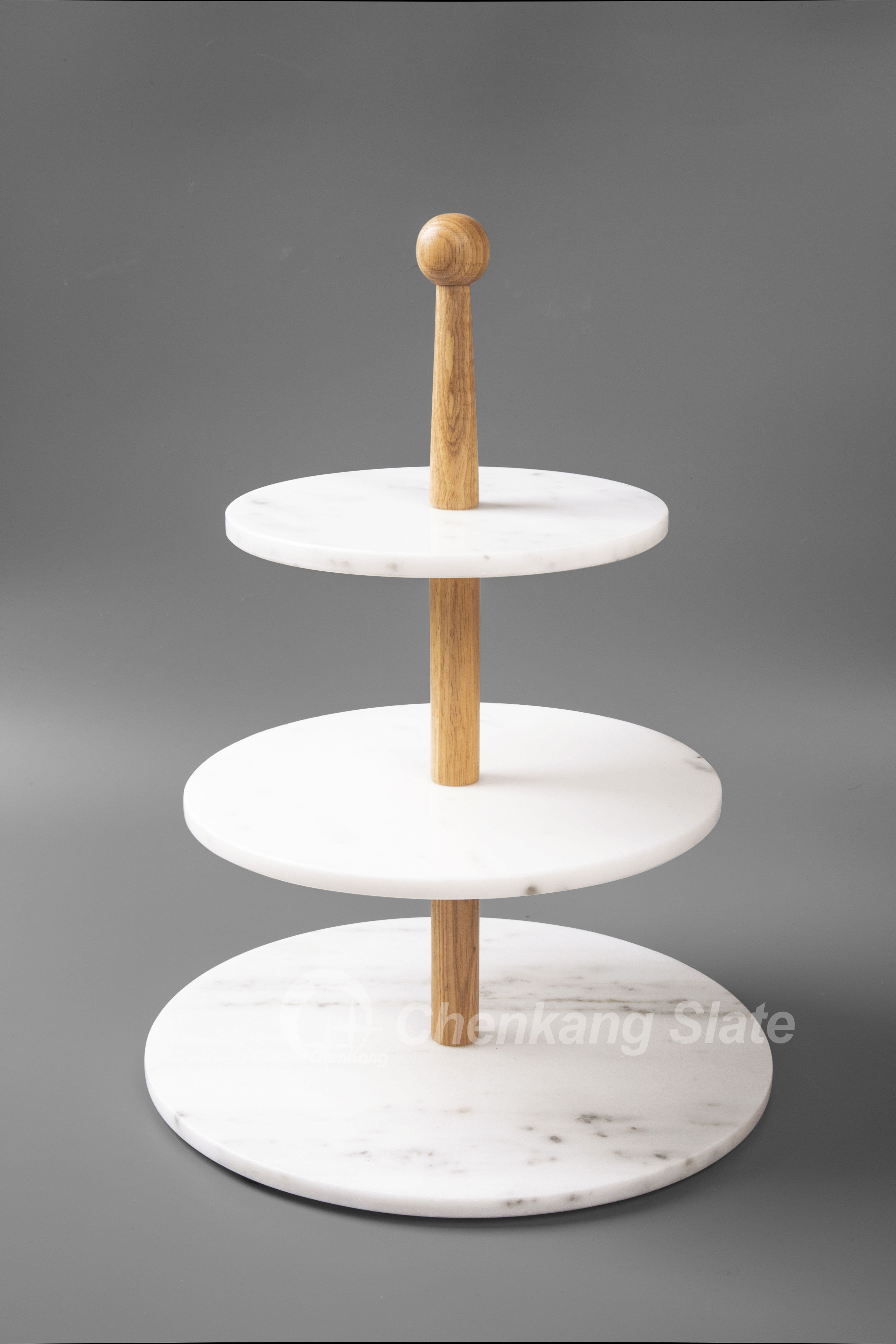 3 Tier White Marble Cake Stand