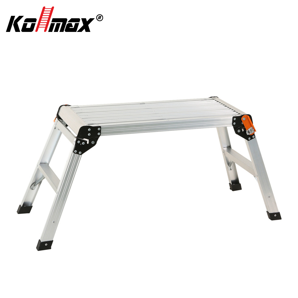 Kollmax Heavy Duty RV Step Stool Aluminum Work Platform Non-Slip Folding Bench Portable Step Ladder