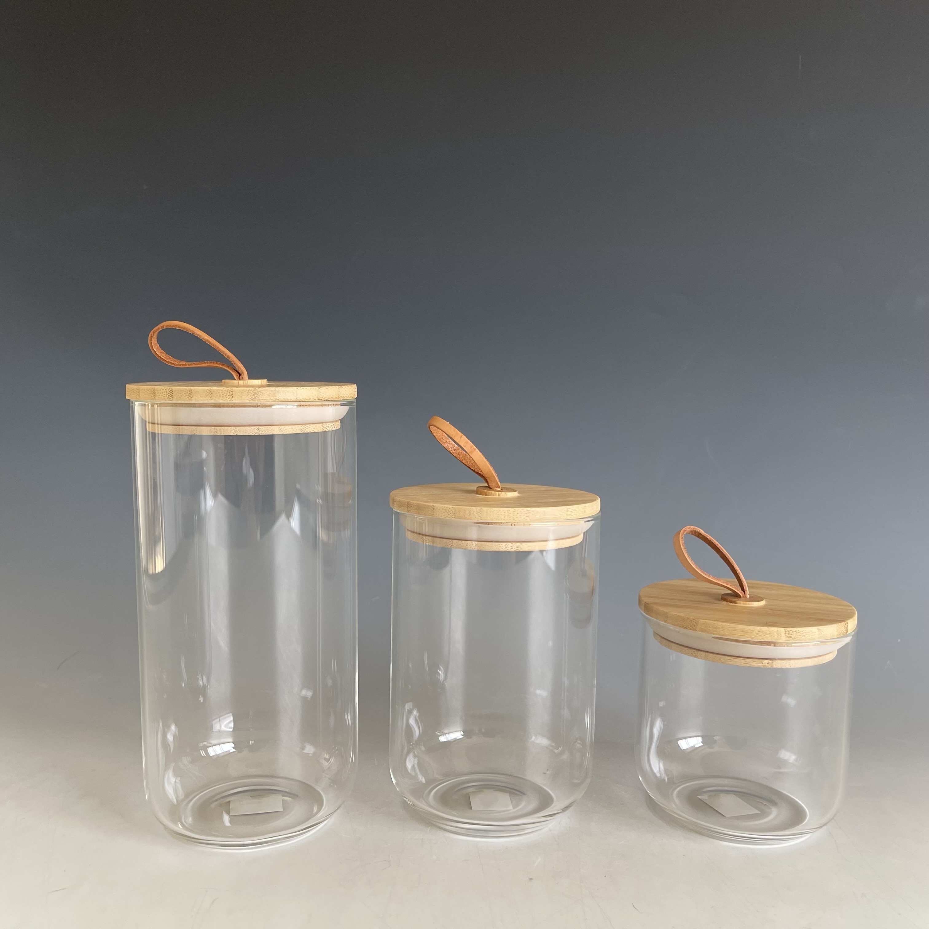 Glass Container with Wood Lid