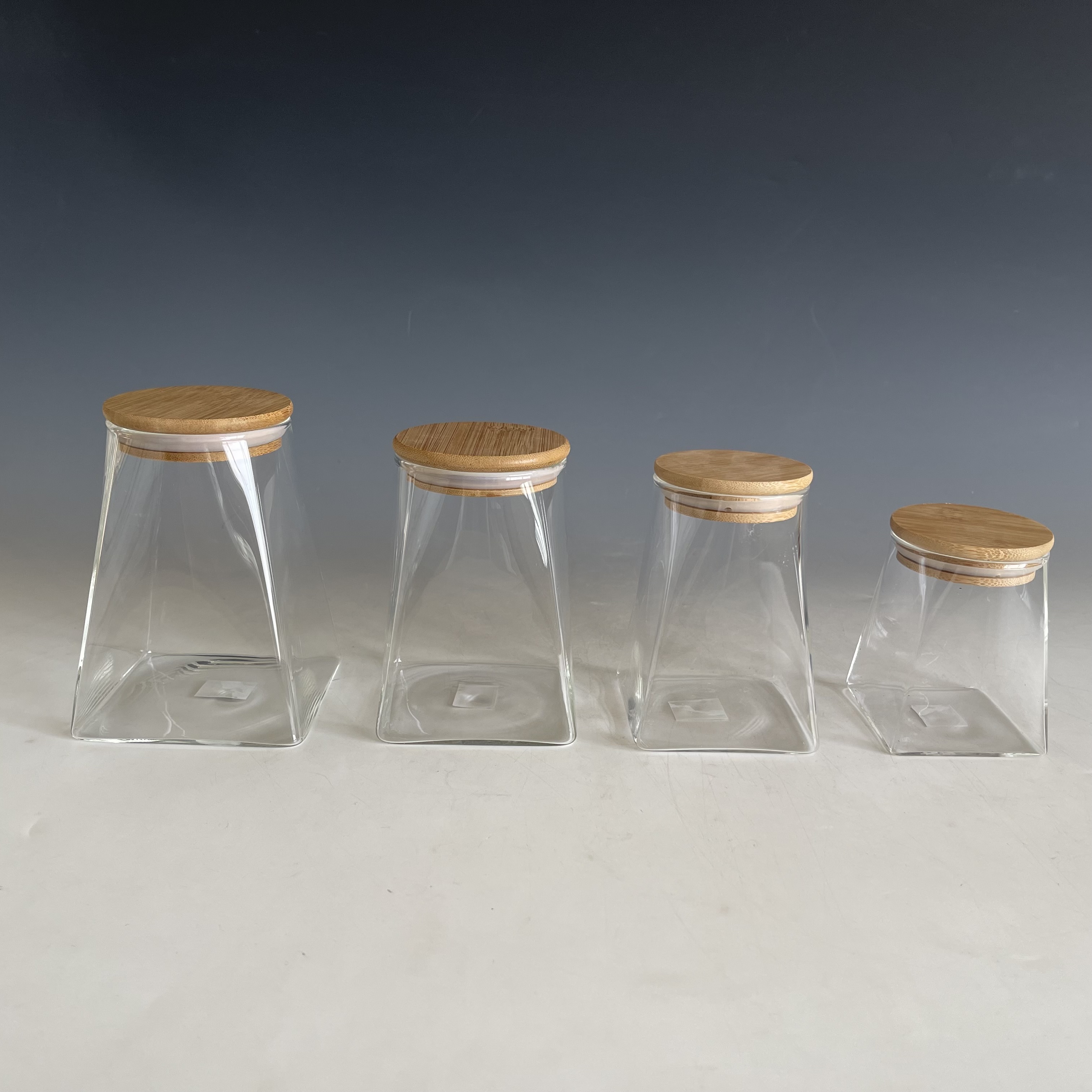Glass Container with Wood Lid