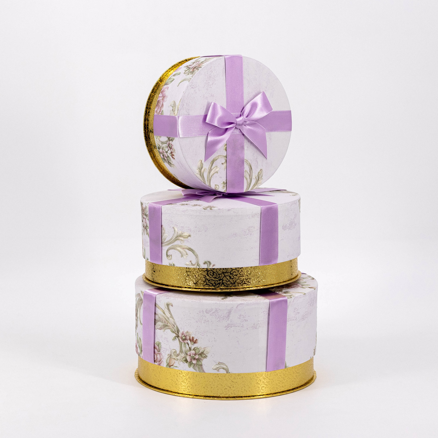 Round Gift Box with High Lid 3/Set