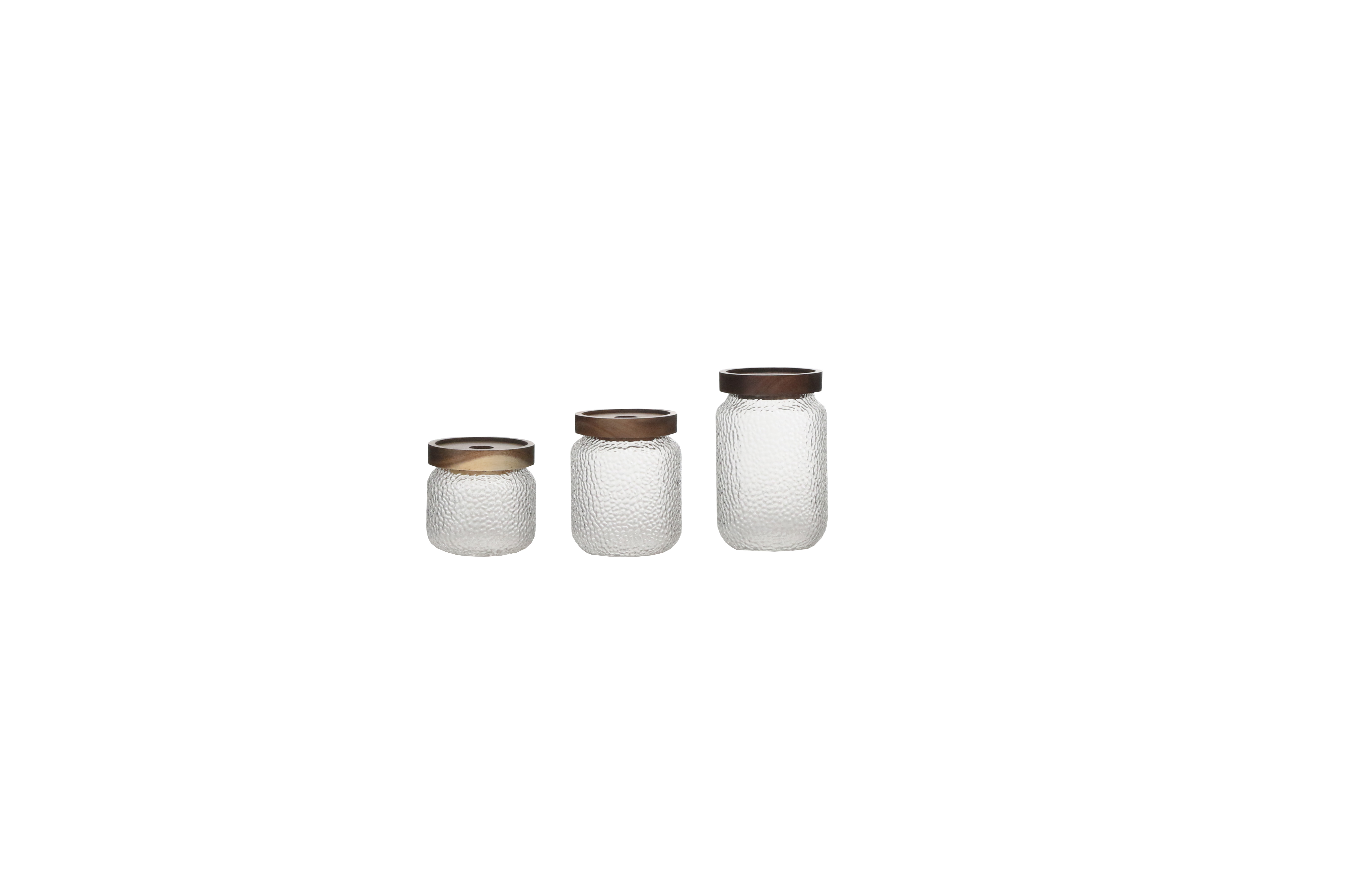Borosilicate Glass Canister;storage Jar;bamboo Lid;acacia Lid;kitchen;dining;glassware