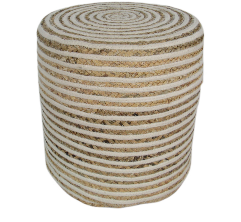Zhengheshun cotton rope rush grass round ottoman for living room