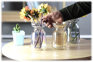 Electroplated Glass Vase with Ombre Effect
