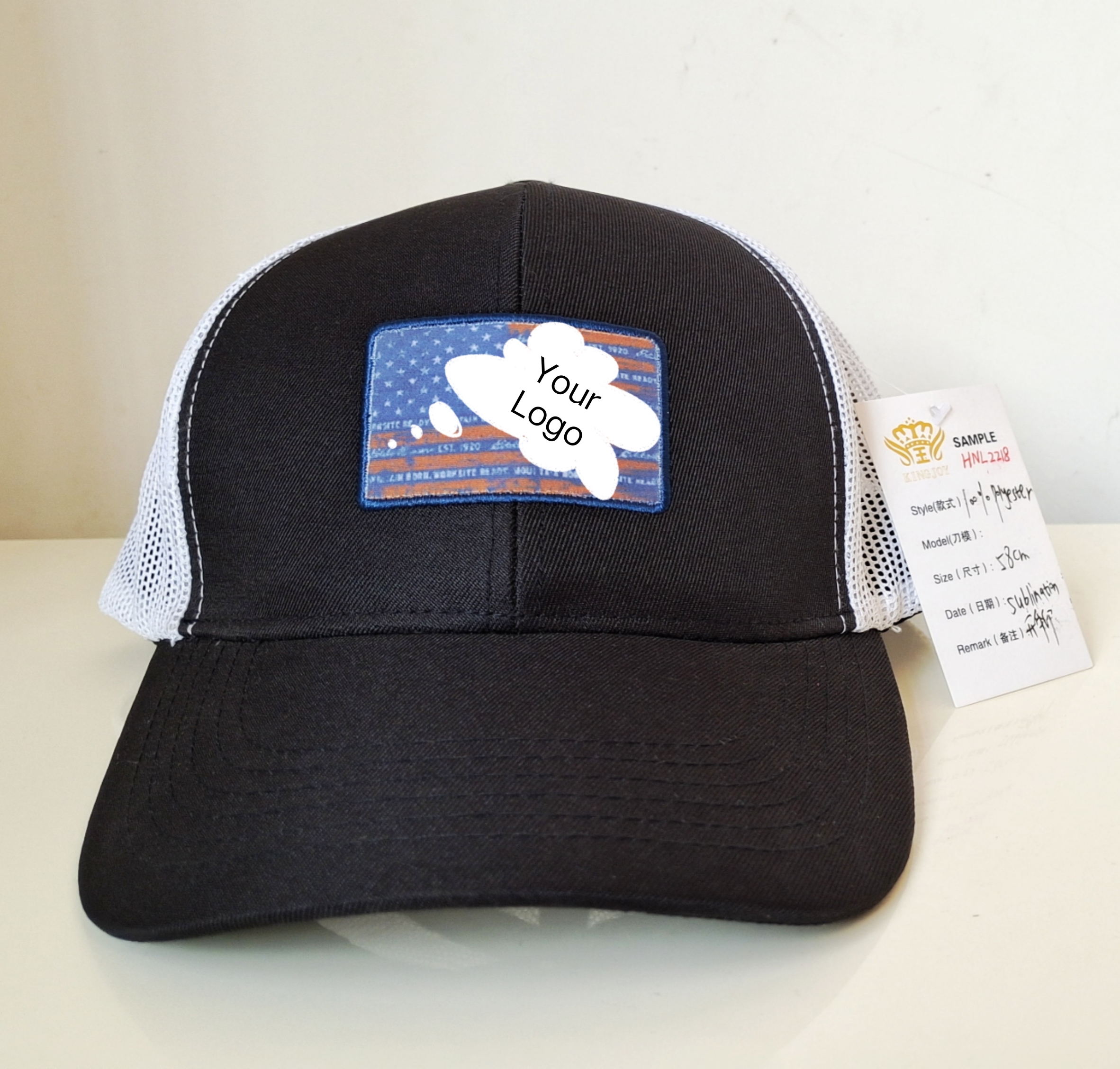 【Henan Lead】100% polyester baseball cap back mesh snapback cap fabric patch embroidery trucker cap