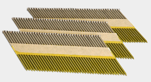 Customized Galvanized white/Colorful 34 Degree Offerset Round Head Paper Strip Framing Nails
