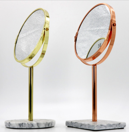 Marble base gold rose gold border cosmetic mirror makeup mirror