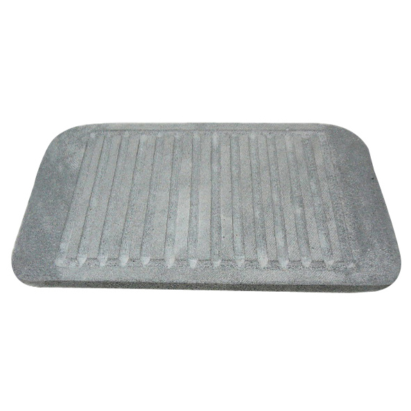 BBQ Steak Cooking Grill Stone Board Rectangle Lava Stone Grey Color