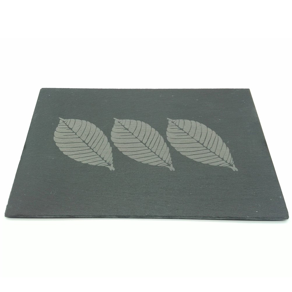 Black Slate Dishes Plates Rectangle Shape With Engraving