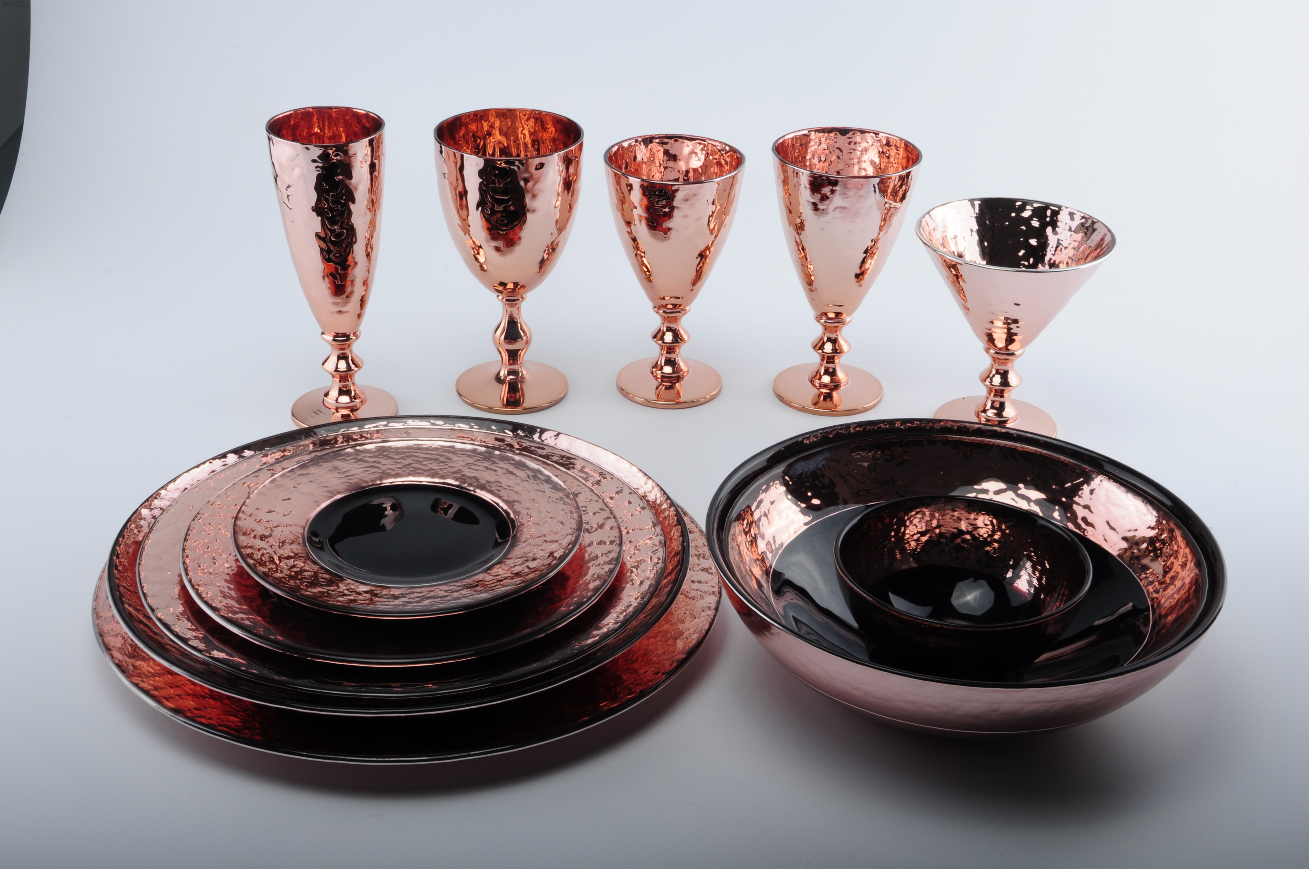 Electroplated glassware set