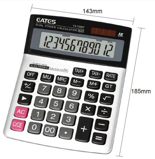Office Tax Function 12-digit Calculator