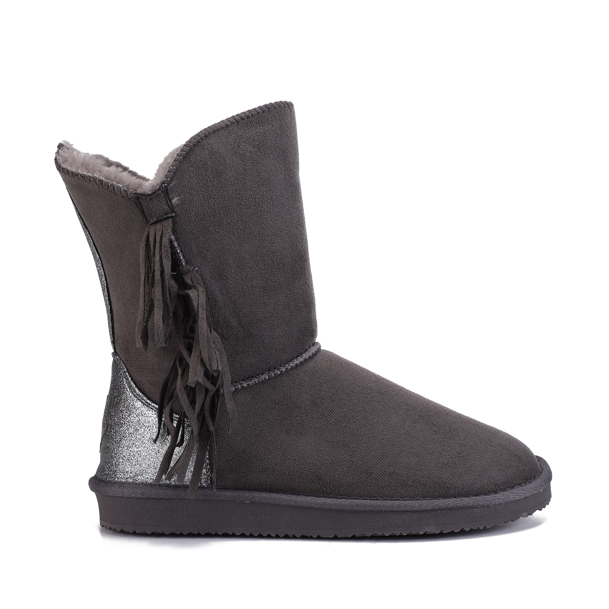 Fashion Sheepskin/Fake fur Snow Boot WatTassel shiny surfaceer-Resistant