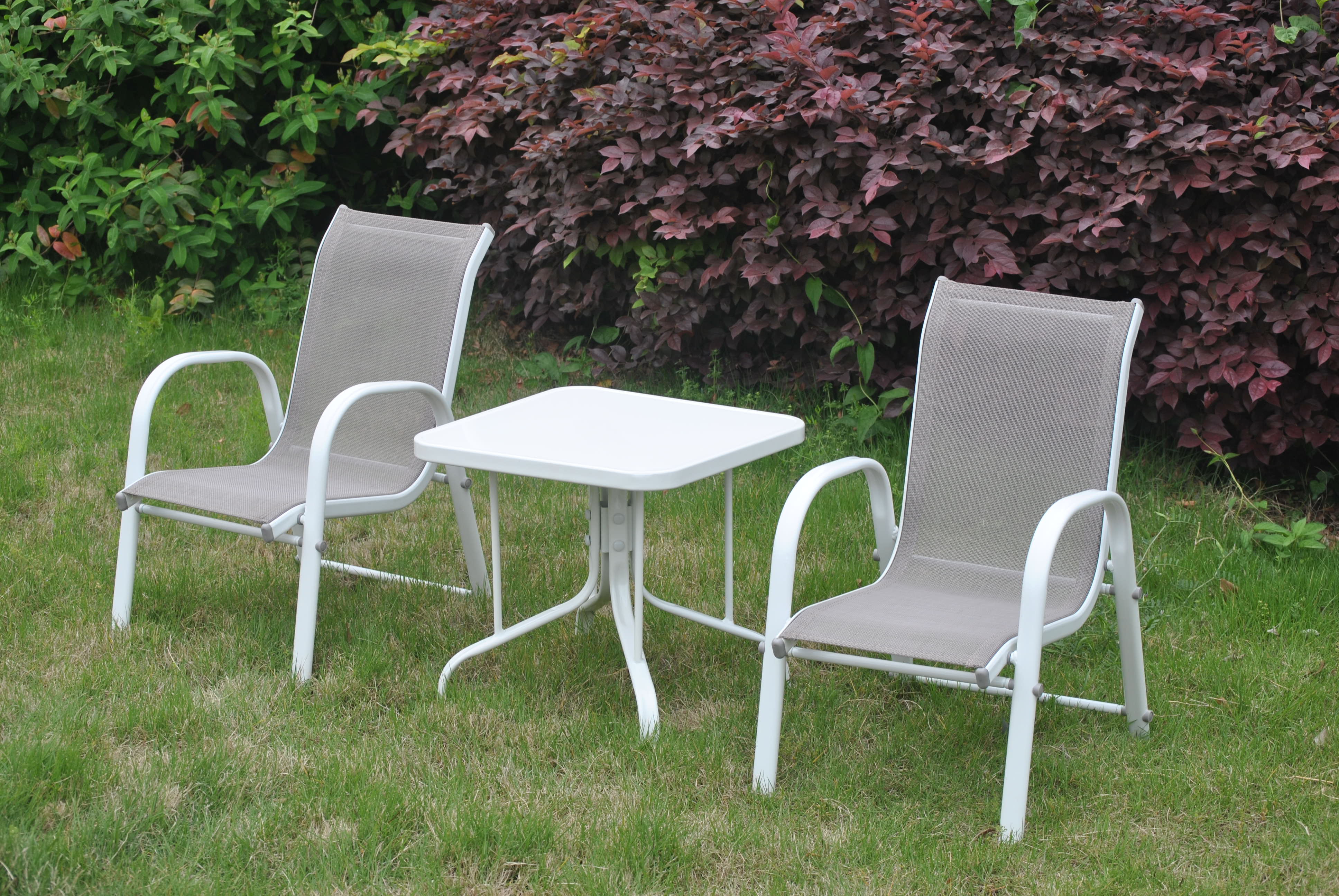 3pc Patio Dinning furniture set included umbrella,4 folding dining chairs&glass-top Dinner Table