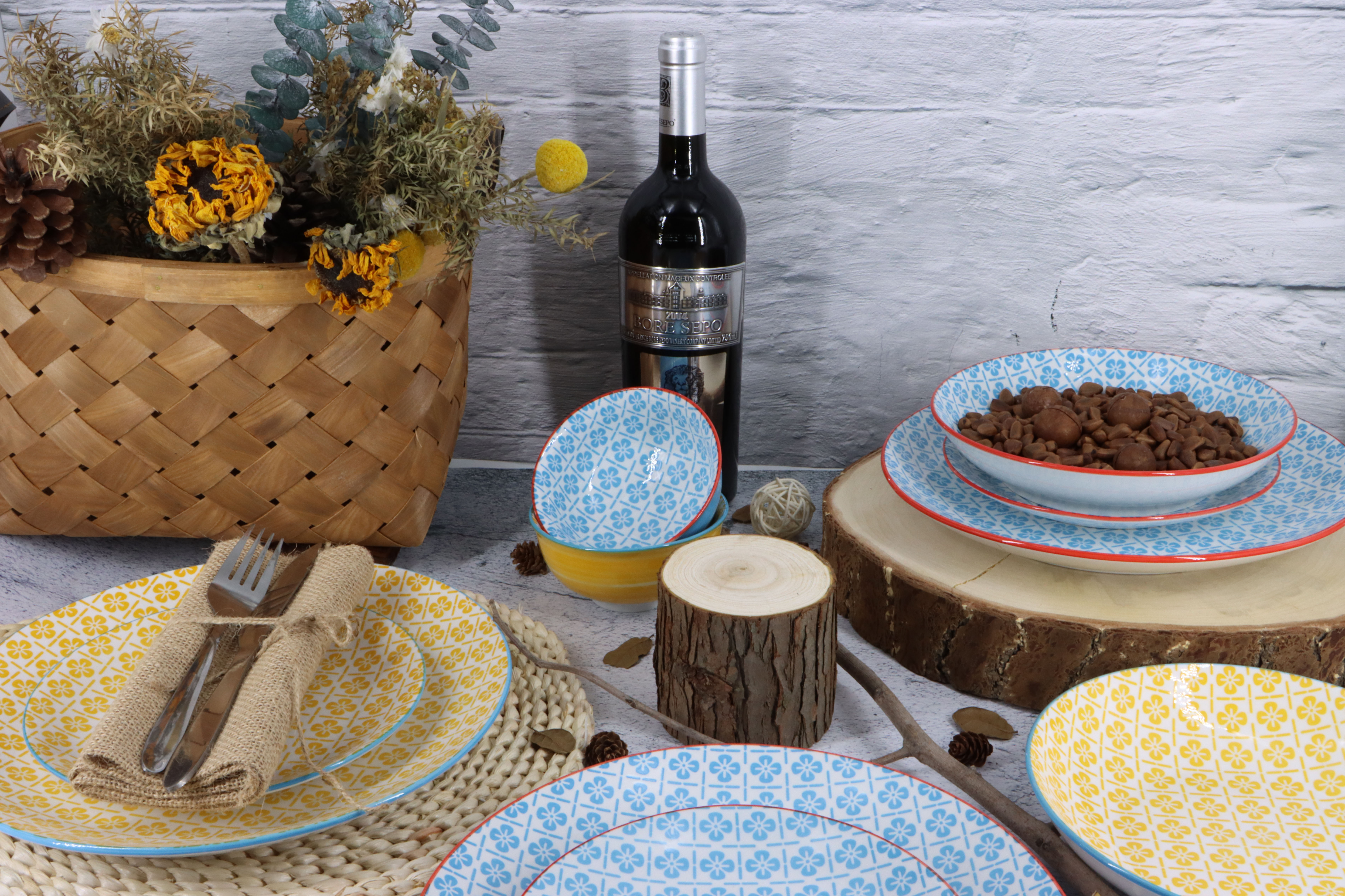 16pc porcelain dinner set with pad printing
