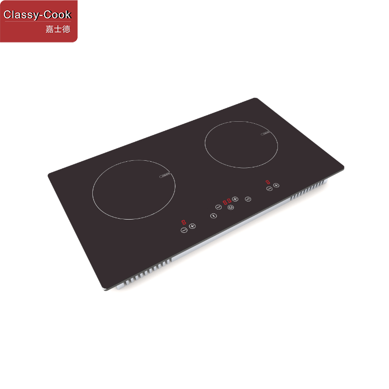 2 Control Panel Ceramic Glass Induction Cooktop in Black with 2 Induction Elements