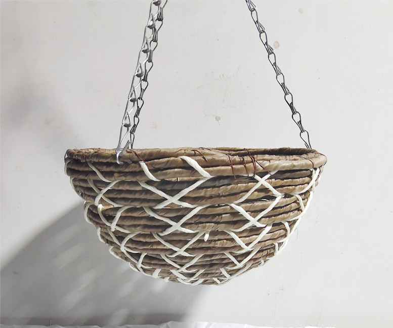 12In Banana Rope Hanging Baskets Handmade Pots Indoor Outdoor Flower Basket for Deck Patio Balcony