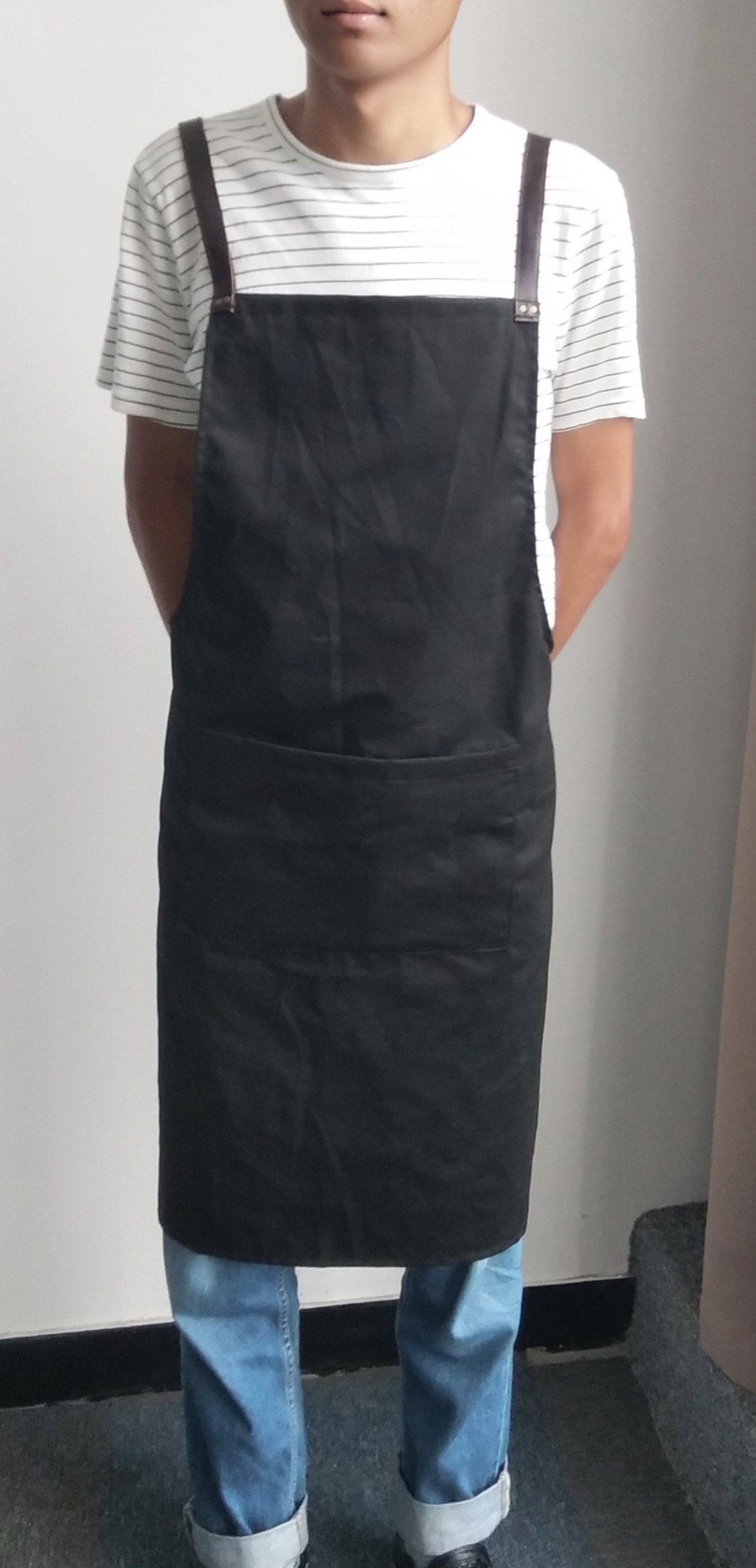 【Henan Lead】kitchen cooking apron cotton apron producer crossback BBQ grill apron adult bib apron
