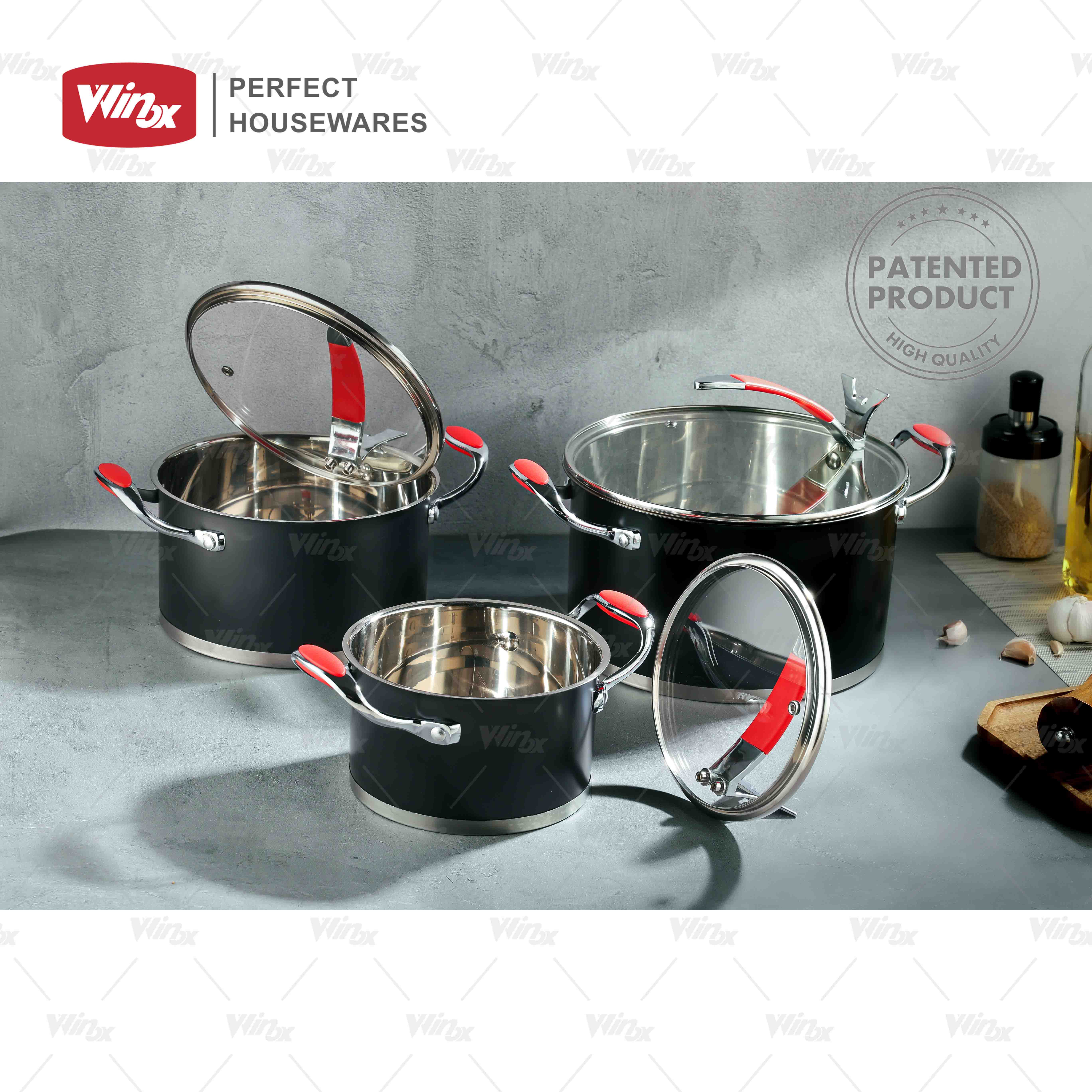 PHW 12PCS Cookware set, S/S Cooking pot