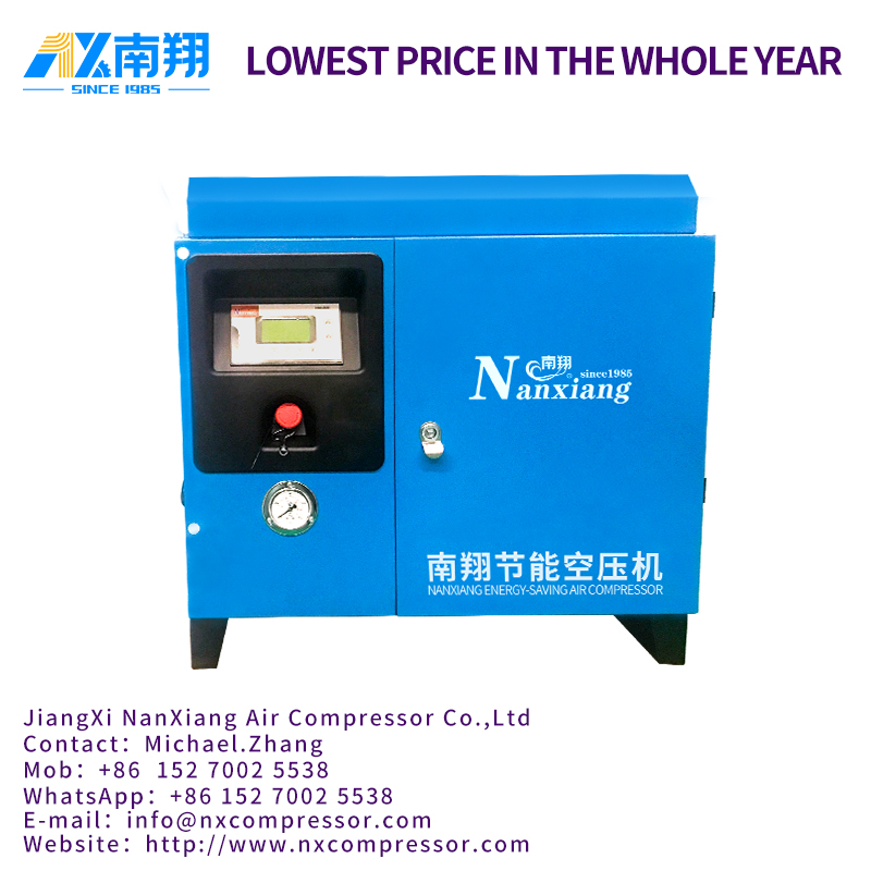 Nanxiang 4kw 5.5HP 7\/8\/10 bar mini mobile rotary screw air compressor