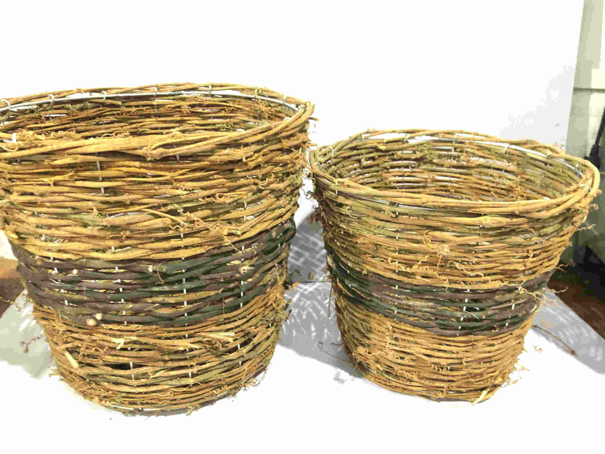 Wicker round pots basket rattan woven basket handmade Flower Pot Rattan for Garden Indoor Decor