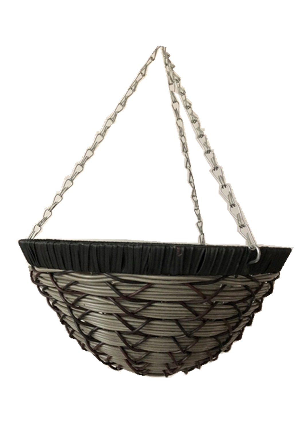 12"14"16"18"PE rattan hanging basket Plastic Rattan Woven flower pot for Garden Decoration