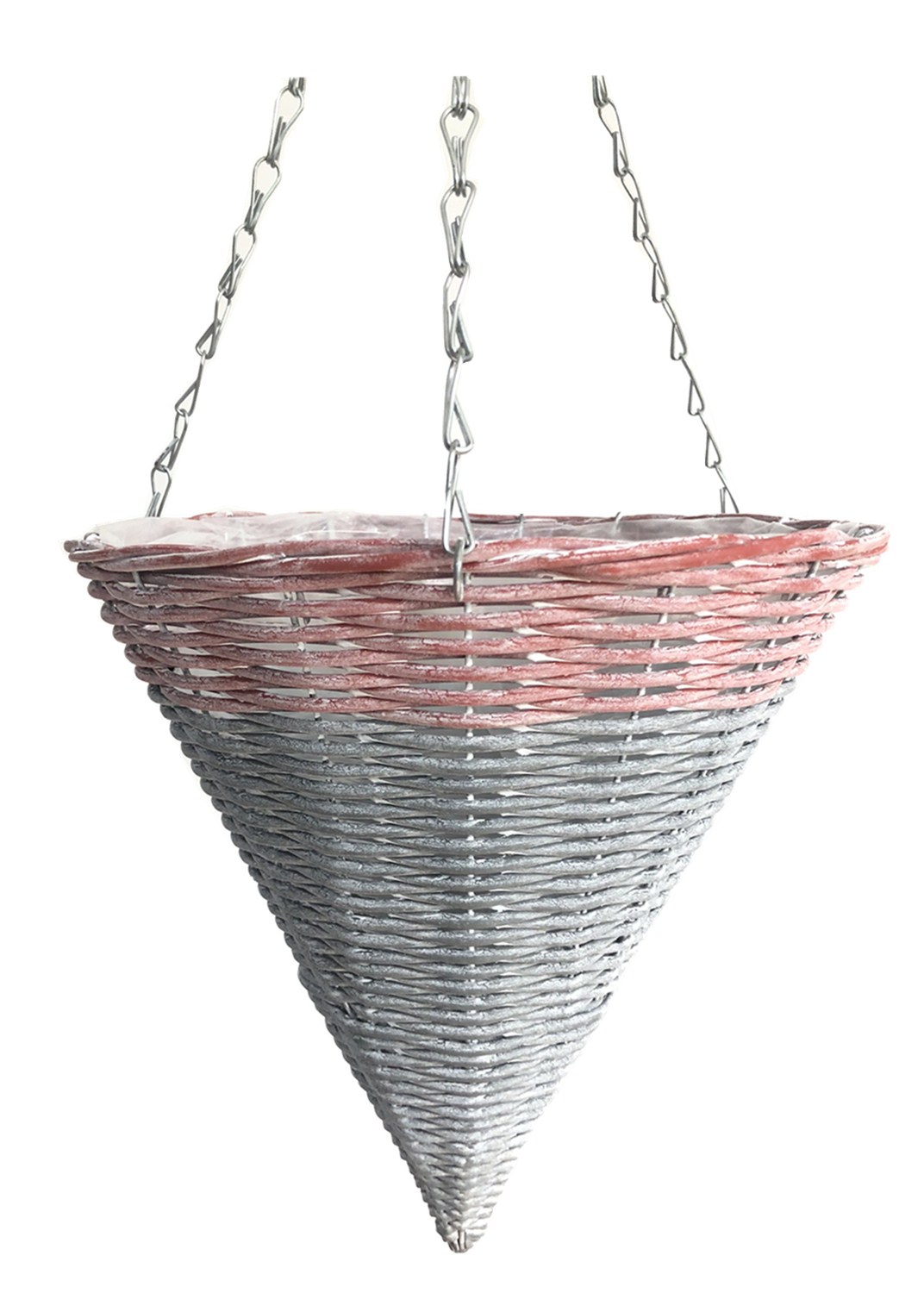 14 in PE rattan Cone hanging basket flower pot for garden decro